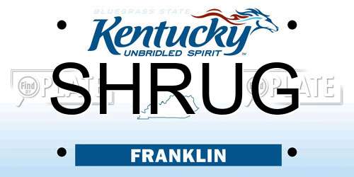 SHRUG Kentucky License Plate