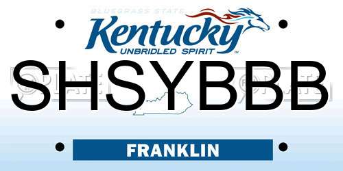 SHSYBBB Kentucky License Plate
