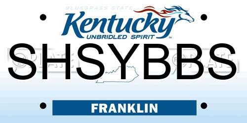 SHSYBBS Kentucky License Plate