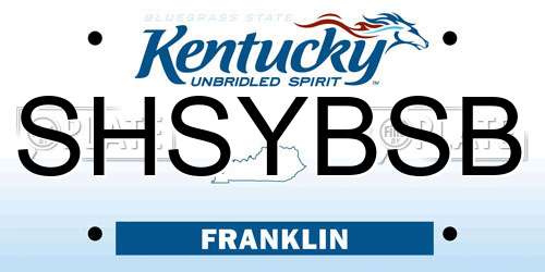 SHSYBSB Kentucky License Plate