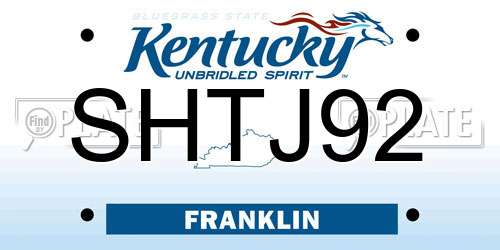 SHTJ92 Kentucky License Plate