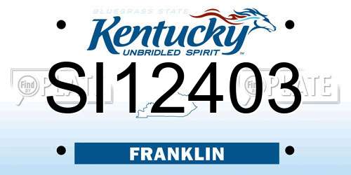 SI12403 Kentucky License Plate