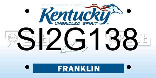SI2G138 Kentucky License Plate