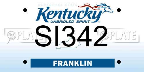 SI342 Kentucky License Plate