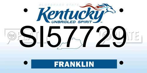 SI57729 Kentucky License Plate