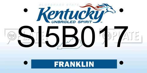SI5B017 Kentucky License Plate
