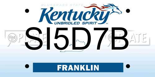 SI5D7B Kentucky License Plate