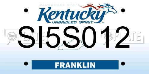 SI5S012 Kentucky License Plate