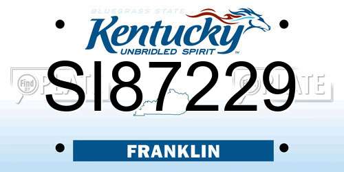 SI87229 Kentucky License Plate