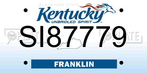 SI87779 Kentucky License Plate