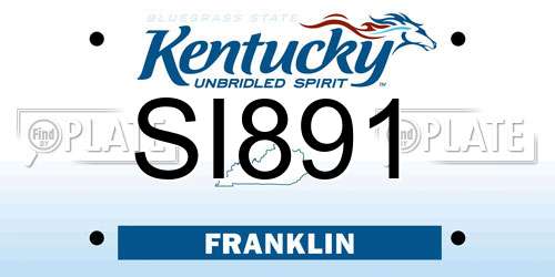 SI891 Kentucky License Plate