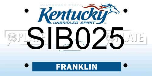 SIB025 Kentucky License Plate