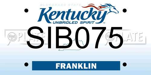 SIB075 Kentucky License Plate