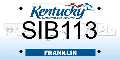 SIB113 Kentucky License Plate