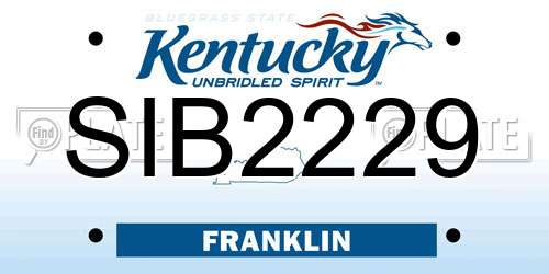 SIB2229 Kentucky License Plate