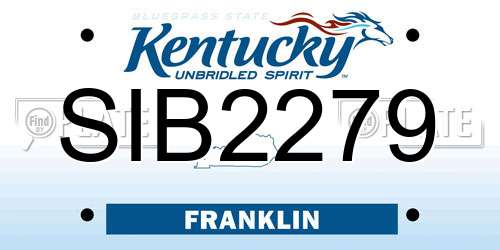 SIB2279 Kentucky License Plate