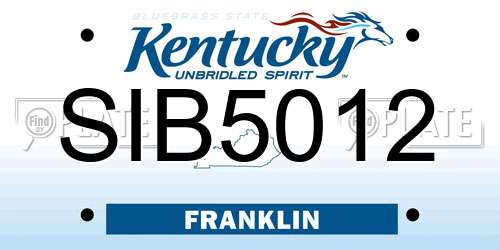 SIB5012 Kentucky License Plate