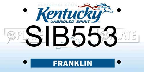 SIB553 Kentucky License Plate