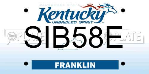 SIB58E Kentucky License Plate