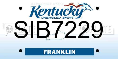 SIB7229 Kentucky License Plate