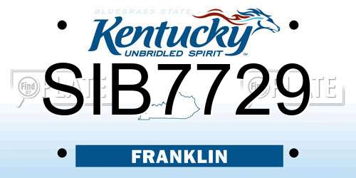 SIB7729 Kentucky License Plate