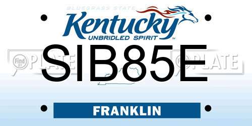 SIB85E Kentucky License Plate
