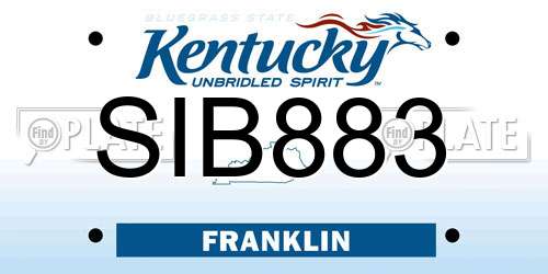 SIB883 Kentucky License Plate