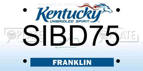SIBD75 Kentucky License Plate