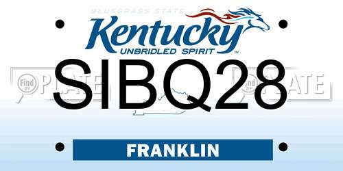SIBQ28 Kentucky License Plate