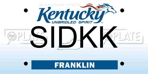 SIDKK Kentucky License Plate