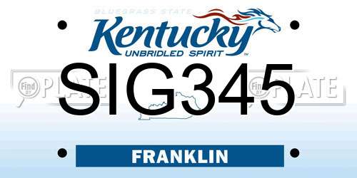 SIG345 Kentucky License Plate