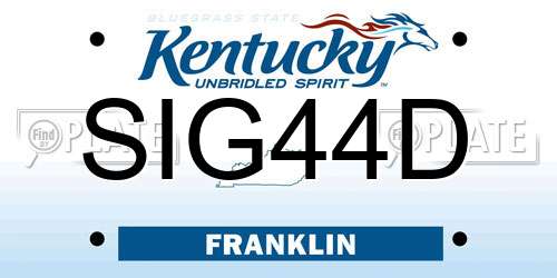 SIG44D Kentucky License Plate