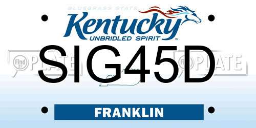 SIG45D Kentucky License Plate