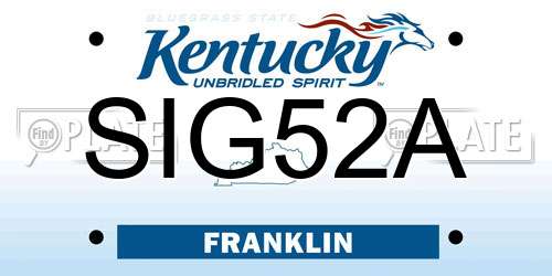 SIG52A Kentucky License Plate