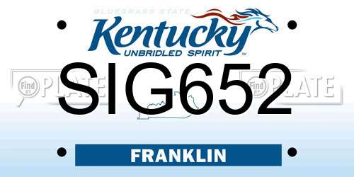 SIG652 Kentucky License Plate