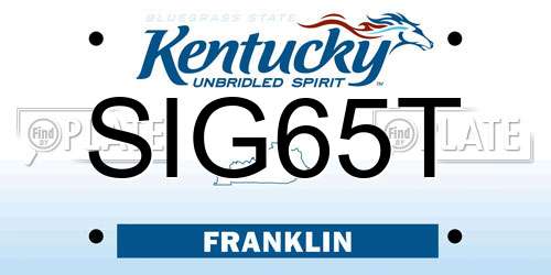 SIG65T Kentucky License Plate