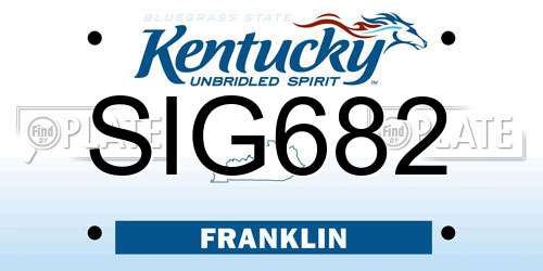 SIG682 Kentucky License Plate