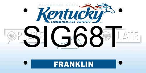 SIG68T Kentucky License Plate