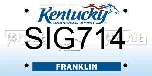 SIG714 Kentucky License Plate