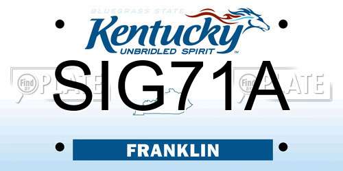 SIG71A Kentucky License Plate