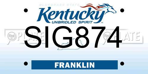 SIG874 Kentucky License Plate