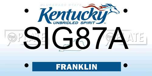 SIG87A Kentucky License Plate