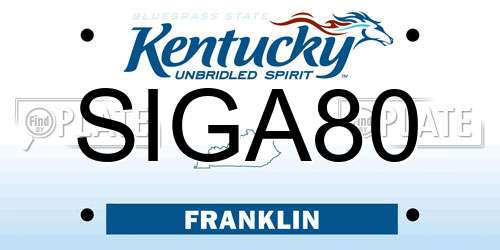 SIGA80 Kentucky License Plate
