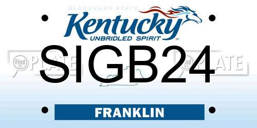 SIGB24 Kentucky License Plate