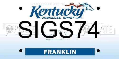SIGS74 Kentucky License Plate