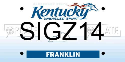 SIGZ14 Kentucky License Plate