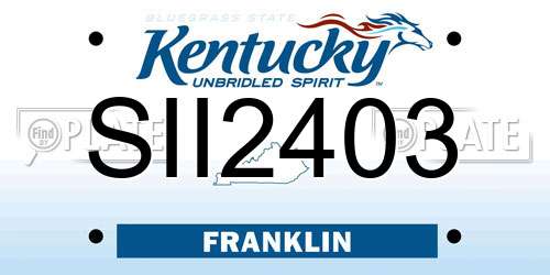 SII2403 Kentucky License Plate