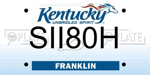SII80H Kentucky License Plate