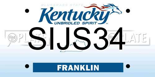 SIJS34 Kentucky License Plate