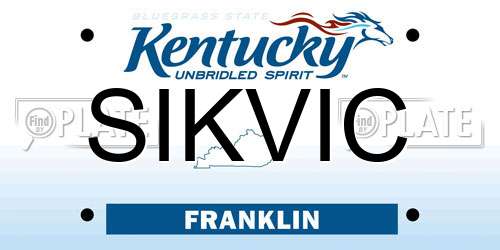 SIKVIC Kentucky License Plate